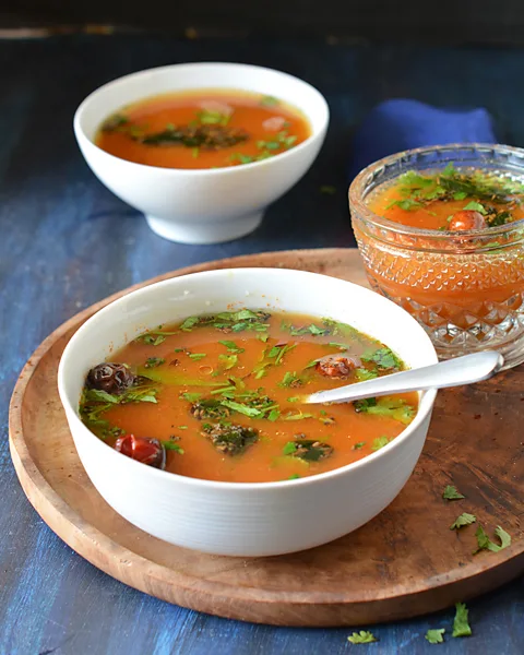 Getty Images Rasam is a hot and sour South Indian soup made with tamarind, tomatoes and warming spices (Credit: Getty Images)