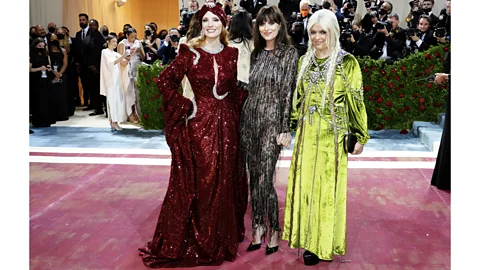 Getty Images Jessica Chastain, Dakota Johnson and Kate Young attend the Met Gala, May 2022 (Credit: Getty Images)