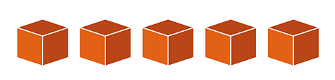 5 cubes in a row.