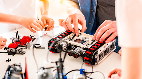 Designers using lego to make a model