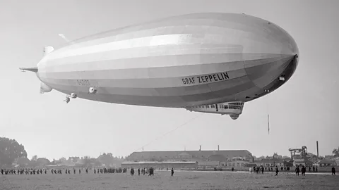 Getty Images Germany led the way in airship design in the 1920s and 30s, thanks to examples like the long-haul Graf Zeppelin (Credit: Getty Images)