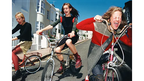 Elaine Constantine Girls on Bikes (Sarf Coastin'), December 1997, by Elaine Constantine – The Face chronicled fashion and youth culture through its photography (Credit: Elaine Constantine)