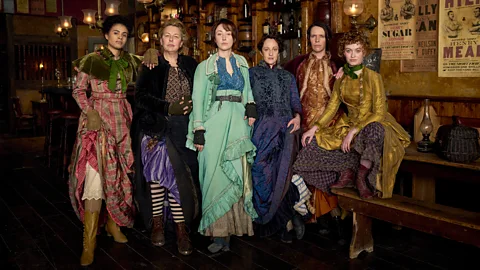 Disney+ Mary Carr (Erin Doherty, third from left) calls the Forty Elephants "the biggest, fastest, most independent gang of female thieves in the whole of London" (credit: Disney+)