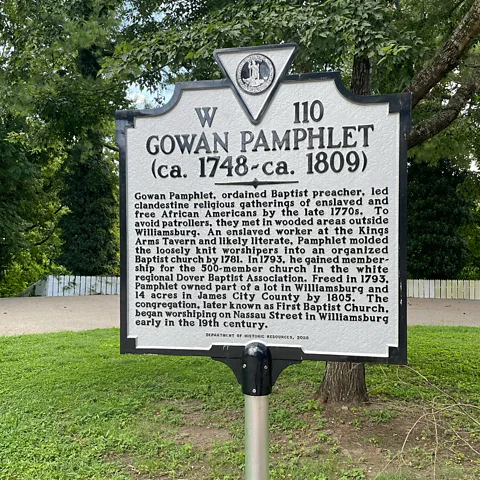 Barbara Noe Kennedy A historical plaque marks the site where Black worshippers first met in secret (Credit: Barbara Noe Kennedy)