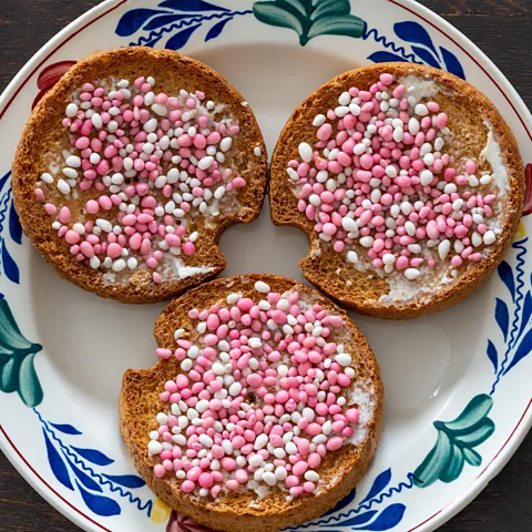 Alamy Beschuit met muisjes is a traditional treat eaten to celebrate the birth of a baby (Credit: Alamy)