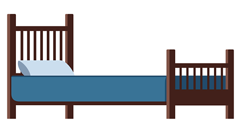 An illustration of a bed