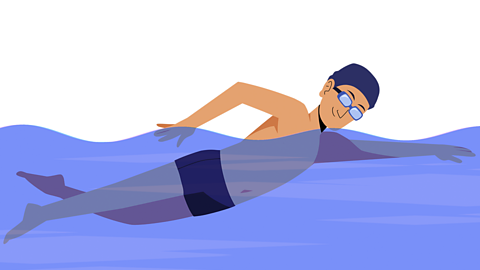 An illustration of someone swimming