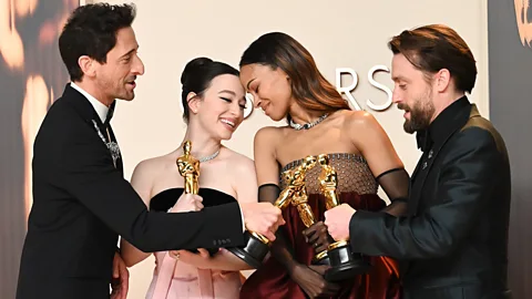 Getty Images This year's acting winners Adrien Brody, Mikey Madison, Zoe Saldaña and Kieran Culkin were spread across four different films (Credit: Getty Images)