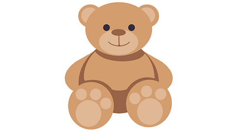 A teddy bear made from fabric