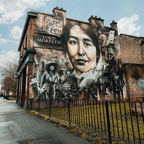 Courtesy of Becky Laxton-Bass A mural of Sylvia Pankhurst was unveiled in Bow, London, in 2018 to celebrate the centenary year of women getting the vote (Credit: Courtesy of Becky Laxton-Bass)