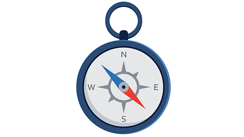 An illustration of a magnetic compass