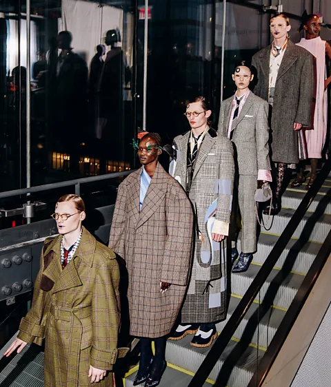 Getty Images Thom Browne's most recent collection featured various permutations of the masculine look (Credit: Getty Images)