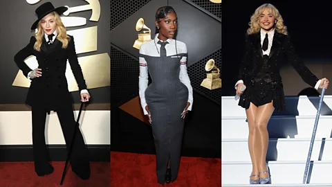 Getty Images Madonna, Doechii and Sabrina Carpenter have all worn variations on the jacket-and-tie look (Credit: Getty Images)