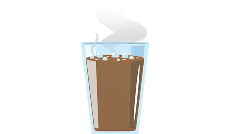 A piece of chemistry equipment. A glass flask with a long neck, a stopper and a rounded bottom.