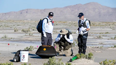 Nasa When the OSIRIS-REx spacecraft return capsule was finally opened and its contents analysed, scientists discovered the ingredients for life (Credit: Nasa)