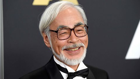 Hayao Miyazaki on the red carpet at the Academy Awards