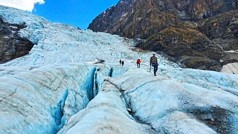 Shaun King Columbia Icefield visitors can walk on the glacier and learn about its geological features (Credit: Shaun King)