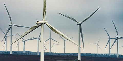 Wind turbans on a windfarm.