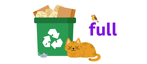 Label 'Full' beside a bin