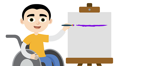 John pointing to a horizontal line