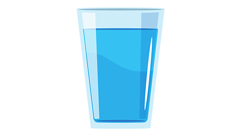 a glass of water