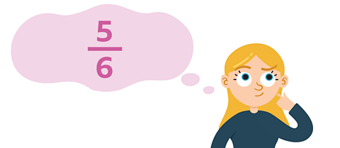 A fraction with the numerator 5 and the denominator 6.