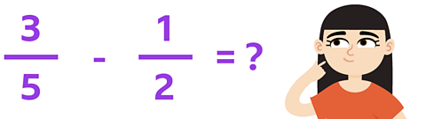 Three fifths - one half = ?