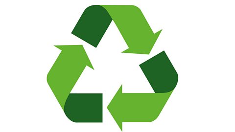 The green recycling symbol - three green arrows going around in a circle