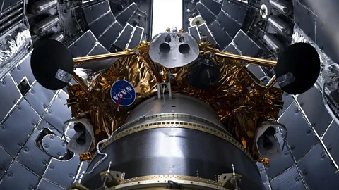 SpaceX Firefly's Blue Ghost spacecraft, seen here inside the SpaceX rocket which launched it, touched down on this Moon earlier this year (Credit: SpaceX)