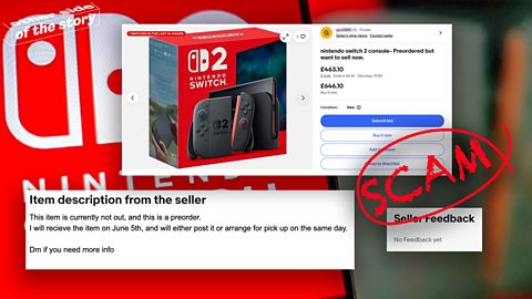 A potential scam eBay listing for a Nintendo Switch 2.