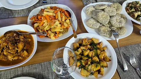 Eloise Stark The valley's nine guesthouses are run by local families who serve up home-cooked Kist food (Credit: Eloise Stark)