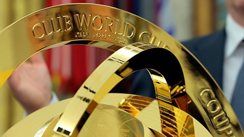 The gold and shiny FIFA Club World Cup 2025 trophy