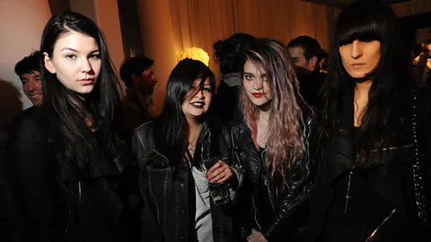 Getty Images US singer Sky Ferreira (second from right) epitomised the look of the late 2000s and early 2010s, later named indie sleaze (Credit: Getty Images)