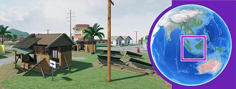 Image of a wooden hut with broken roofing