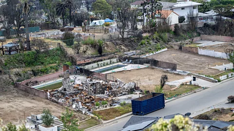Getty Images In early June 2025, half a year on from the Palisades Fire, lots where homes were destroyed by the fire remain empty or full of rubble (Credit: Getty Images)