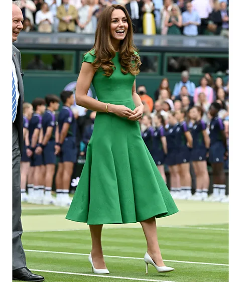 Getty Images The Princess of Wales often wears green or purple – the Championships' official colours – when attending the tennis (Credit: Getty Images)