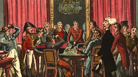 Getty Images Georgian gentlemen at a London gambling club (Credit: Getty Images)