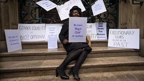 Getty Images In March 2024, a group of high-profile female lawyers delivered an open letter to the Garrick Club criticising its exclusionary no-women policy (Credit: Getty Images)
