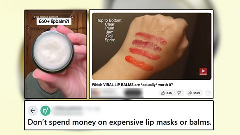 An image showing different societal media reviews of articulator balms