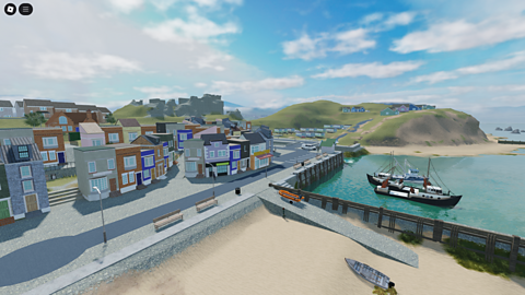 Image of a coastal town.