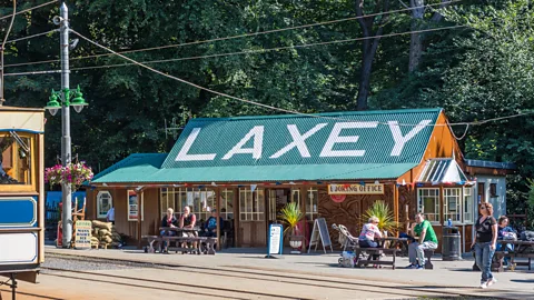 Alamy Laxey station is a bustling hub where two of the island's heritage railways meet (Credit: Alamy)