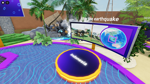 An image showing the after the earthquake section of the hub area.