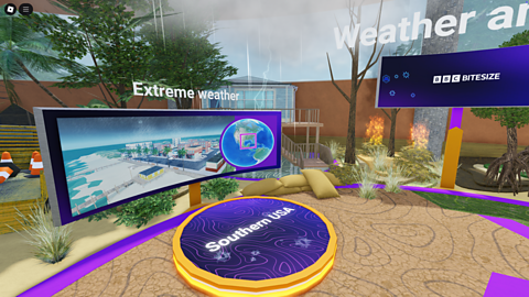 An image of the extreme weather section of the hub area.