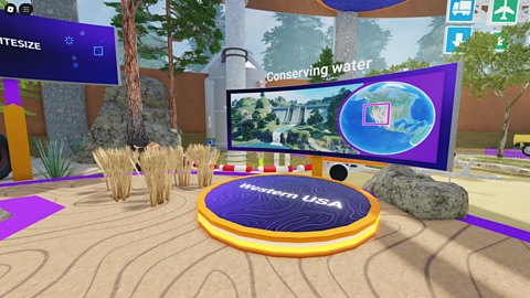 An image of the conserving water section of the hub area.