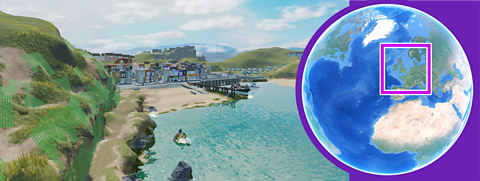 Image of a coastal town