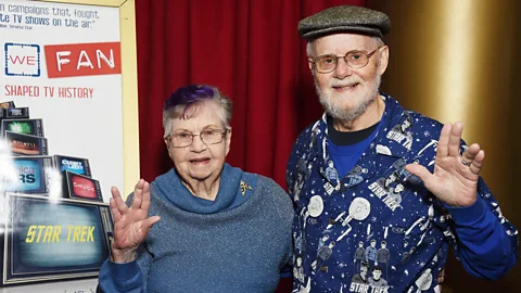 Getty Images Bjo Trimble and her husband John harnessed the combined power of Star Trek fans to change the name of the first Space Shuttle (Credit: Getty Images)