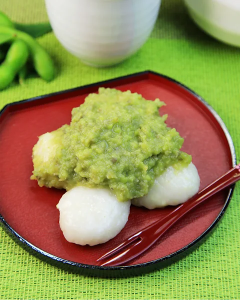 Getty Images Zunda mochi is a cooling dish made with mashed edamame (Credit: Getty Images)