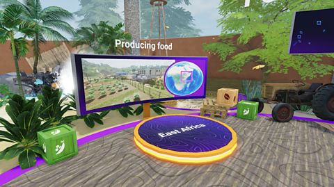 An image of the producing food section of the hub area.