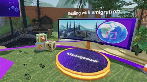 An image of the Dealing with Emigration section of the hub area.