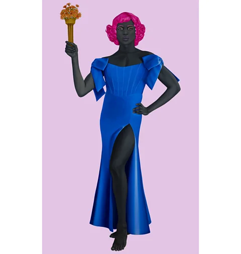 The Whitney Museum Amy Sherald's painting Trans Forming Liberty was due to appear at the Smithsonian's National Portrait Gallery in Washington, DC (Credit: The Whitney Museum)